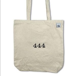 444 embroidered angel tote bag